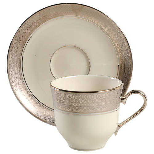 St Moritz (Ivory Background) Flat Cup & Saucer Set