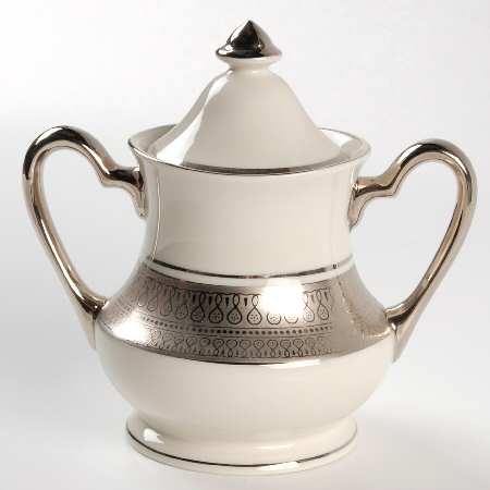 St Moritz (Ivory Background) Sugar Bowl & Lid