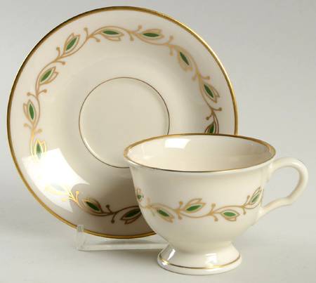 Symphony Green Footed Demitasse Cup & Saucer Set