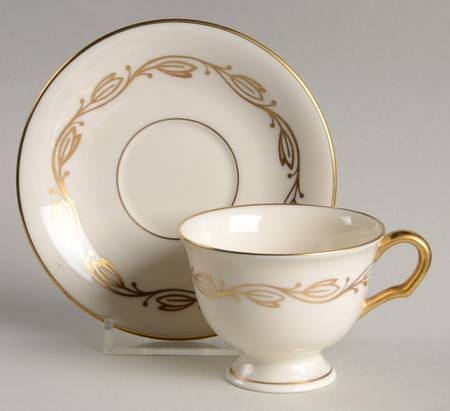 Symphony Ivory Footed Demitasse Cup & Saucer Set