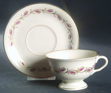 Symphony Red Footed Cup & Saucer Set