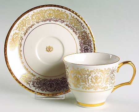 Tiara Gold Flat Cup & Saucer Set