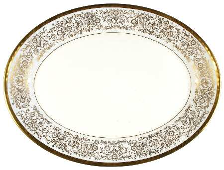 Tiara Gold 14" Oval Serving Platter