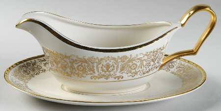 Tiara Gold Gravy Boat & Underplate
