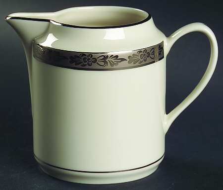 Venetian (White, Wide Platinum Encrusted Band) Creamer