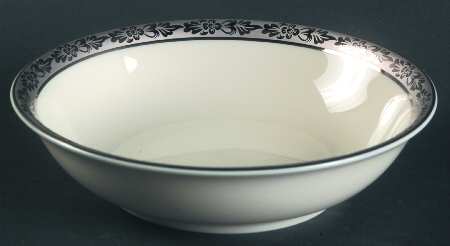 Venetian (White, Wide Platinum Encrusted Band) Fruit/Dessert (Sauce) Bowl