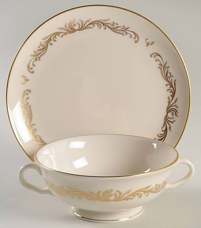Victoria Footed Cream Soup Bowl & Saucer Set
