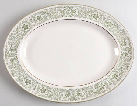 Wellesley Green 12" Oval Serving Platter