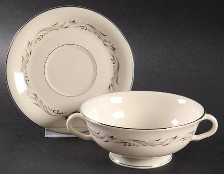 Windsor Footed Cream Soup Bowl & Saucer Set