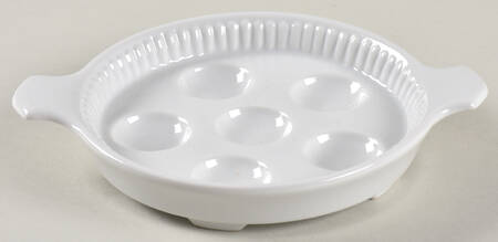 Culinaire White 6 Hole Escargot/Snail Dish