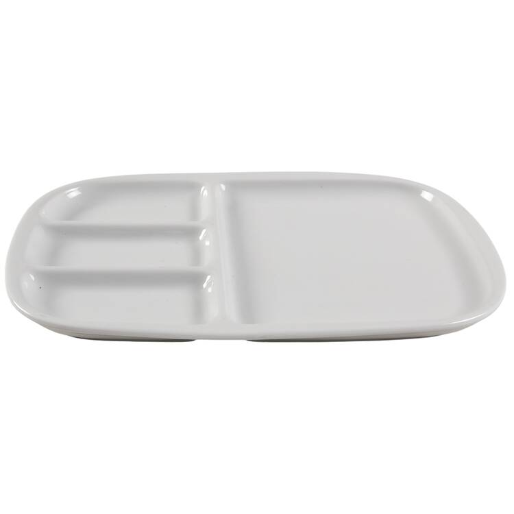 Culinaire White 4 Part Rectangular Divided Server