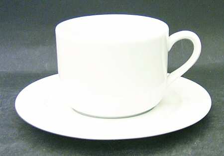 Culinaire White Flat Cup & Saucer Set