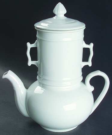 Culinaire White (4 Pc) Coffee Pot & Lid with Drip