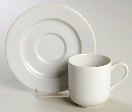 Culinaire White Flat Demitasse Cup & Saucer Set