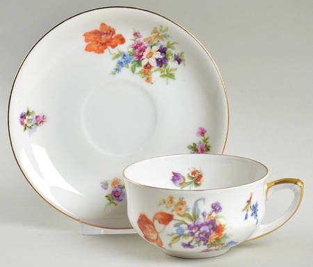 Dresden Flat Cup & Saucer Set by Pirkenhammer