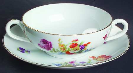 Dresden Flat Cream Soup Bowl & Saucer Set