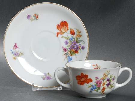 Dresden Flat Bouillon Cup & Saucer