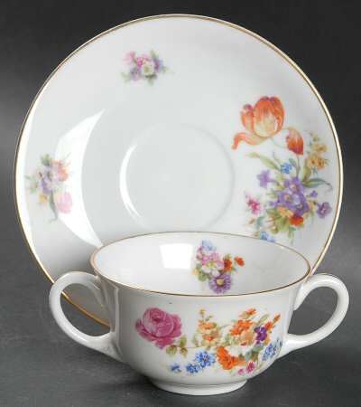 Dresden Flat Bouillon Cup & Saucer