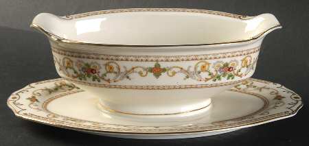 Persian Gravy Boat with Attached Underplate