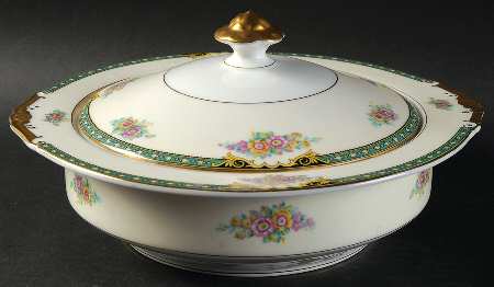 PIR12 (CREAM RIM) Round Covered Vegetable