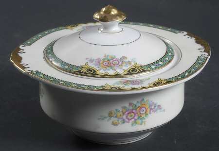 PIR12 (CREAM RIM) Sugar Bowl & Lid