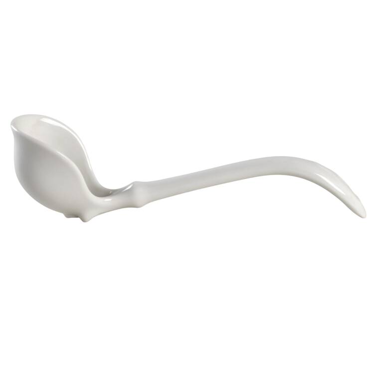 Rose (NO TRIM) Solid Ceramic Ladle for Open Sauce Boat