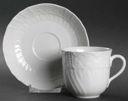 Rose (NO TRIM) Flat Cup & Saucer Set