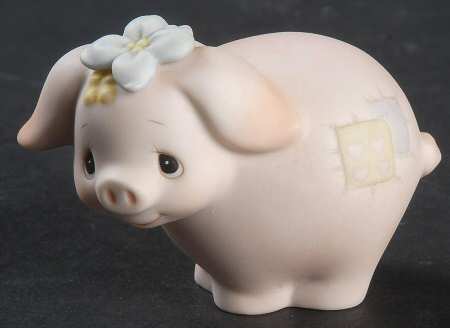 Animal Collection-Pig Cross-Pig With Flower - Cross Trademark, No Box