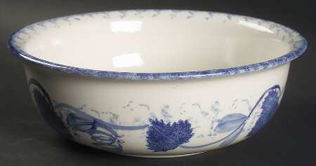 Blue Leaf 8" Round Vegetable Bowl