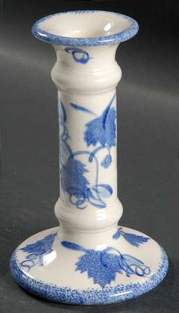Blue Leaf 6" Candlestick