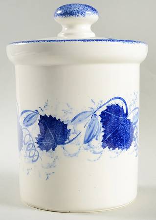Blue Leaf 5" Canister & Lid