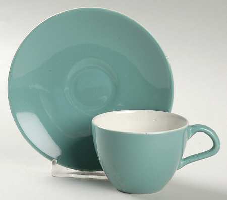 Cameo Teal Flat Demitasse Cup & Saucer Set