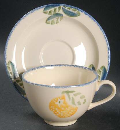 Dorset Fruit Flat Cup & Saucer Set