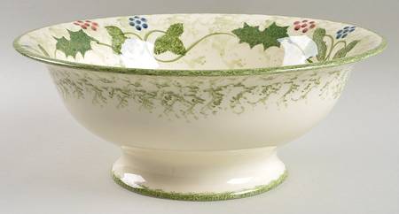 Winter Vine Large Footed Salad Serving Bowl