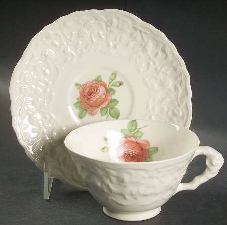 American Beauty Footed Cup & Saucer Set