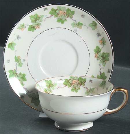 American Ivy Footed Cup & Saucer Set