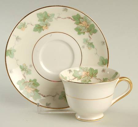 American Ivy Footed Demitasse Cup & Saucer Set