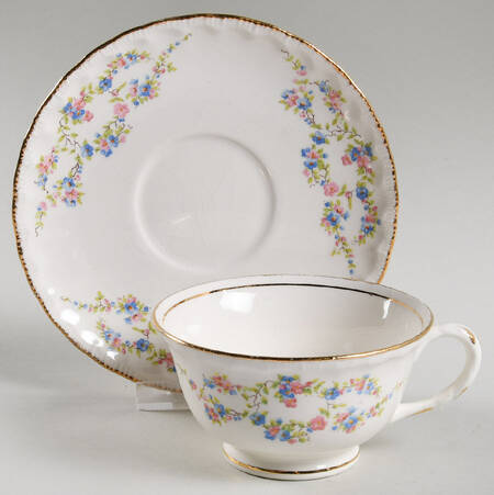 Blue Belle Footed Cup & Saucer Set