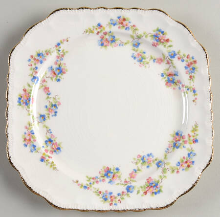Blue Belle Square Salad Plate