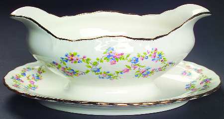Blue Belle Gravy Boat with Attached Underplate