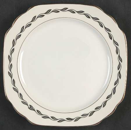 Black Laurel Square Salad Plate