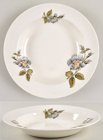 Black Rose Rim Soup Bowl