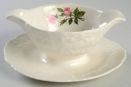 Cathay Rose Gravy Boat with Attached Underplate