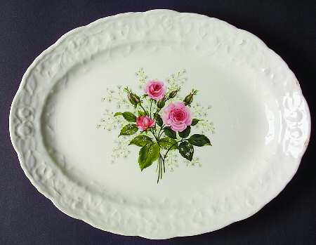 Cathay Rose 11" Oval Serving Platter