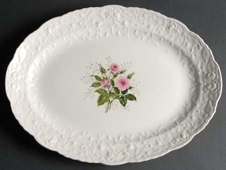 Cathay Rose 15" Oval Serving Platter