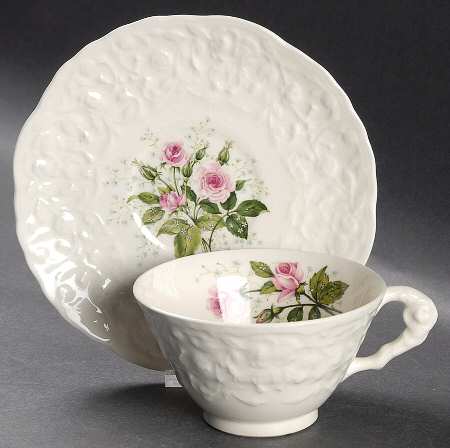 Cathay Rose Footed Cup & Saucer Set
