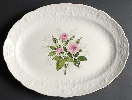Cathay Rose 15" Oval Serving Platter