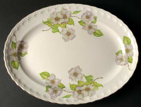 Dogwood (Shell Edge) 15" Oval Serving Platter