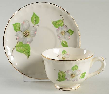 Dogwood (Shell Edge) Footed Demitasse Cup & Saucer Set