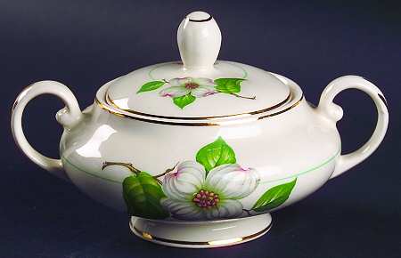 Dogwood (Smooth Edge) Sugar Bowl & Lid